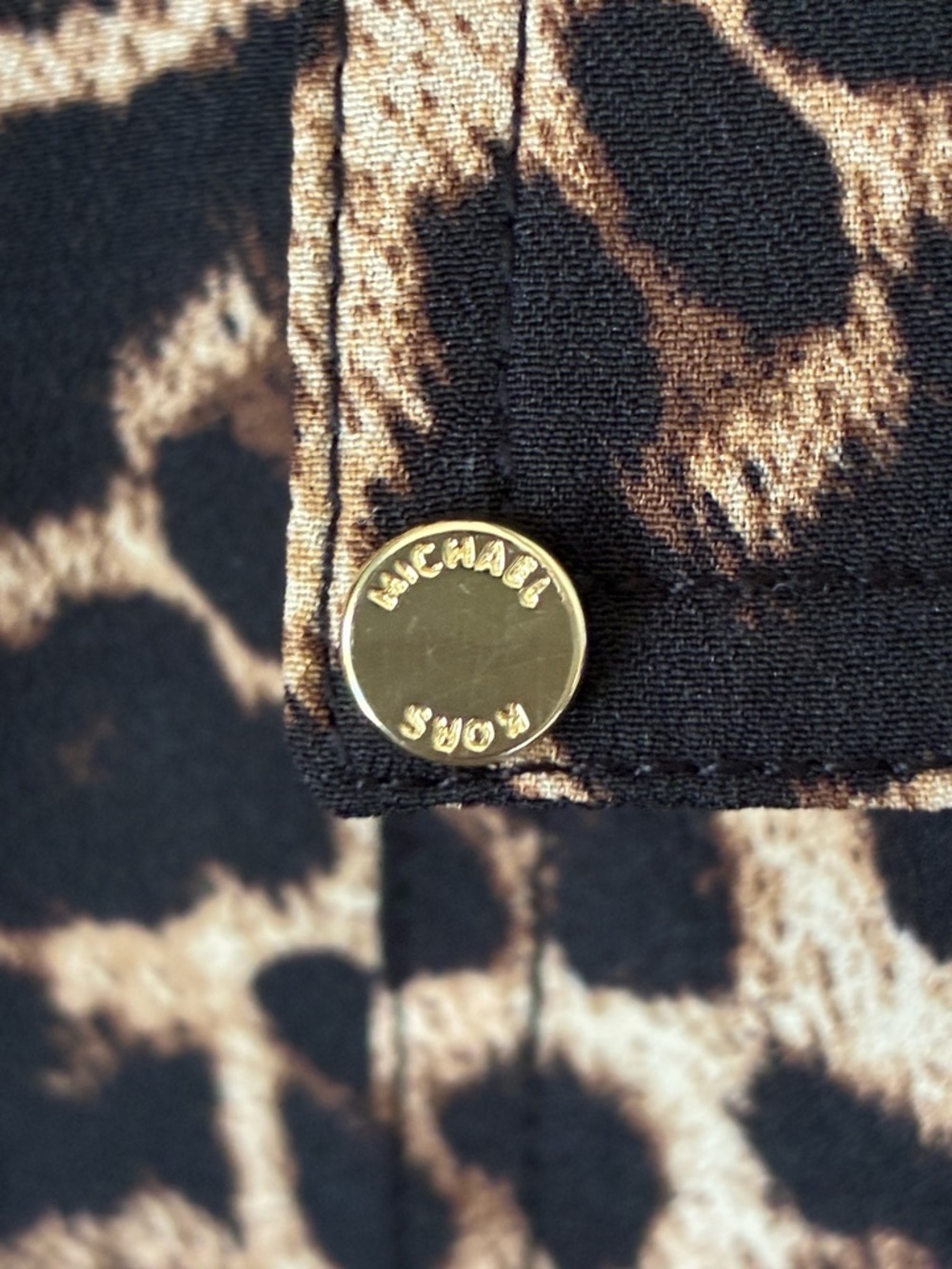 Michael Kors Leopard Animal Print Zipper blouse top jacket Plus Size 3X New - Picture 4 of 16